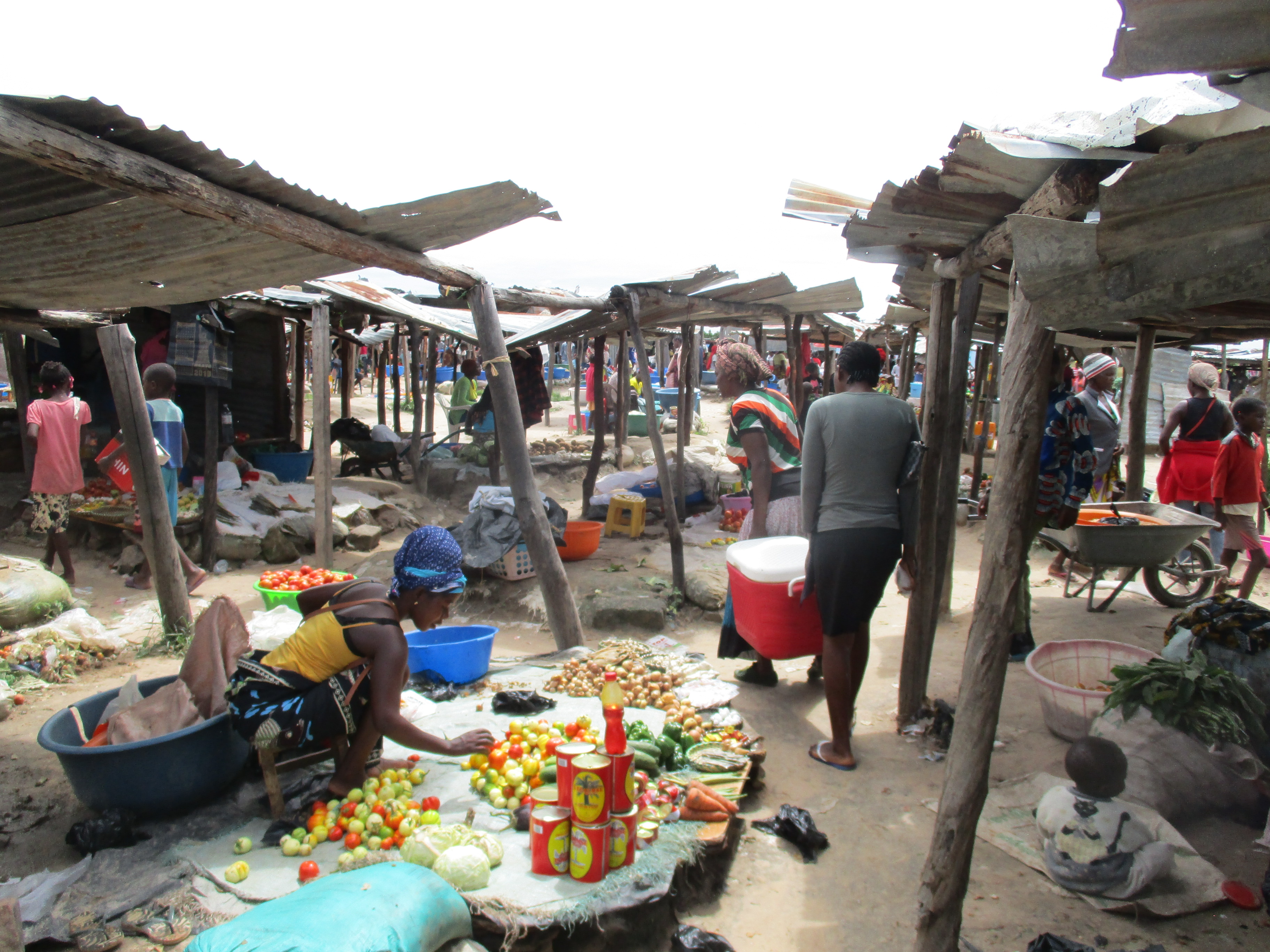 One of the outdoor markets in Menongue, Angola