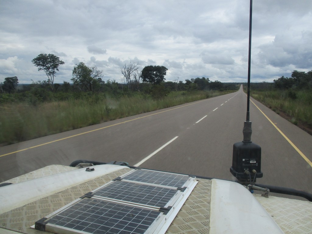 HALO Trust vehicle drives on the highway in Angola
