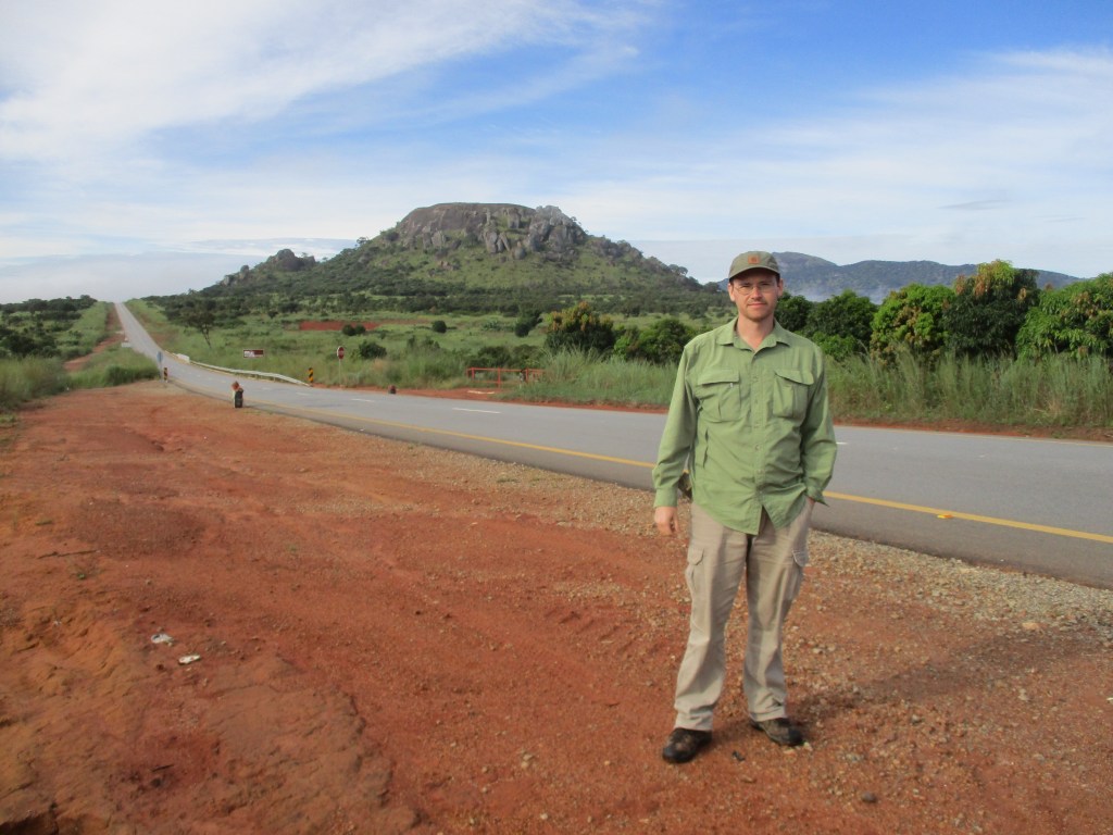 Man standing by the road in Angola