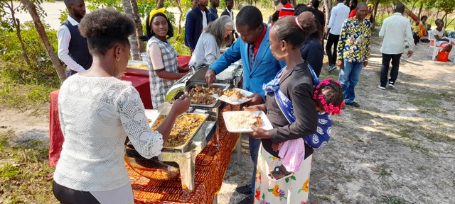 buffet line at a wedding reception