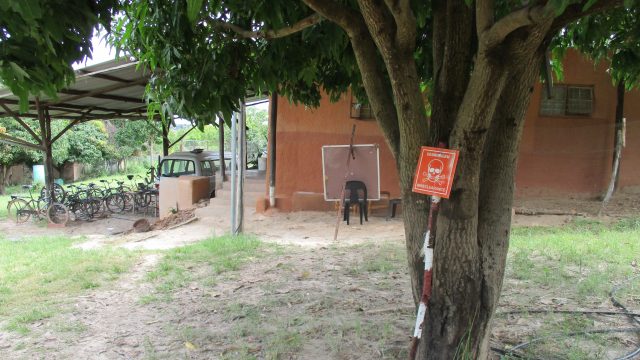 Parking in front of the main house. The window to my room is on the right