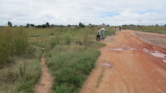 Turnoff to OM mission base from the main road
