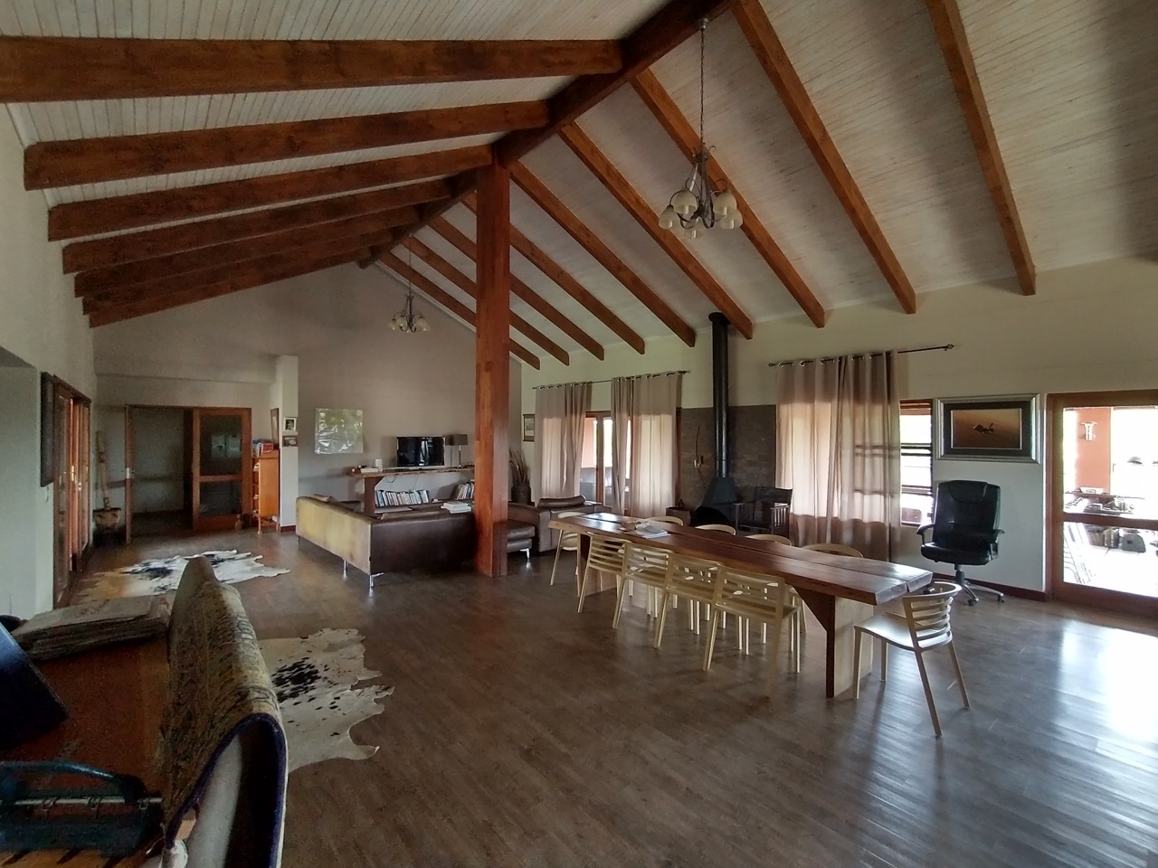 great room of stefan van wyk's lodge in menongue angola