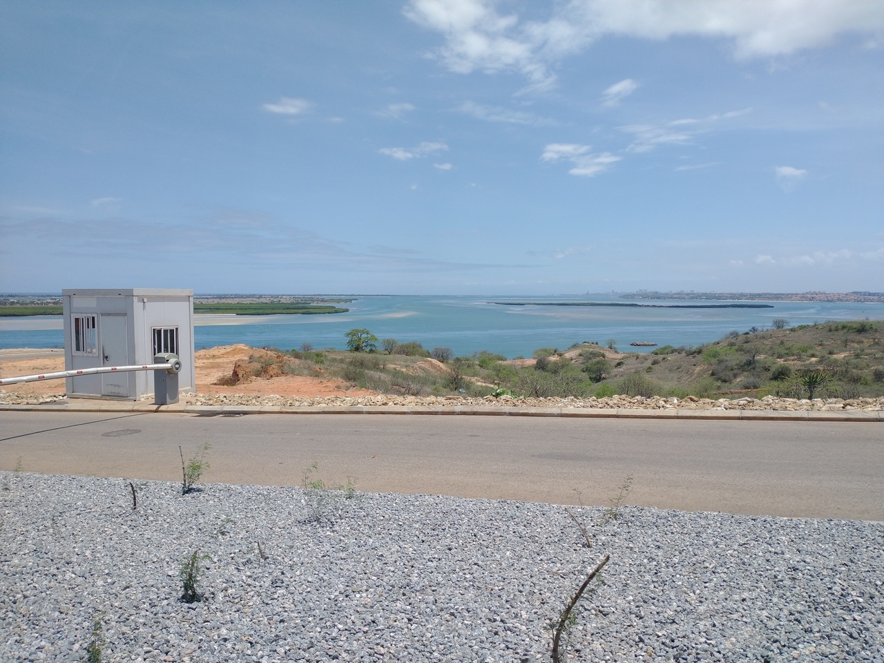 view of two islands from a roadway